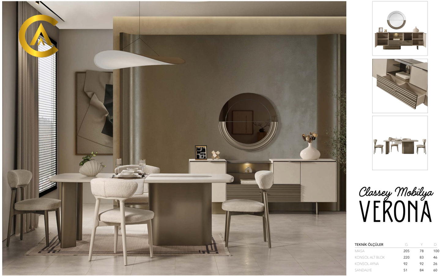 Classey #RVST25 - VERONA Yemek Odası Takımı