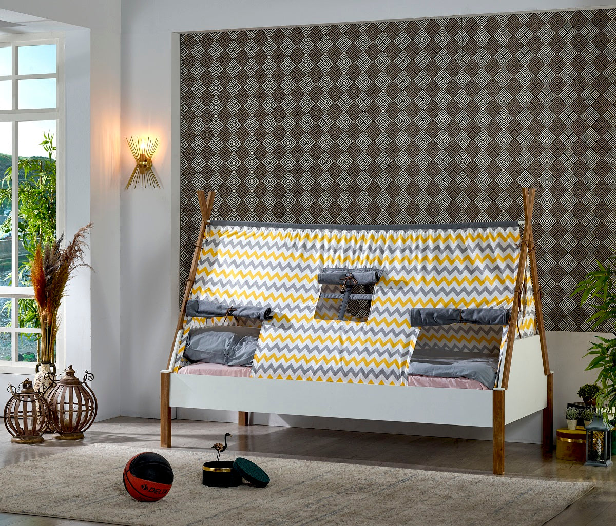 Classey Mobilya #EML09 - Montessori Sarı Gri Genç Odası