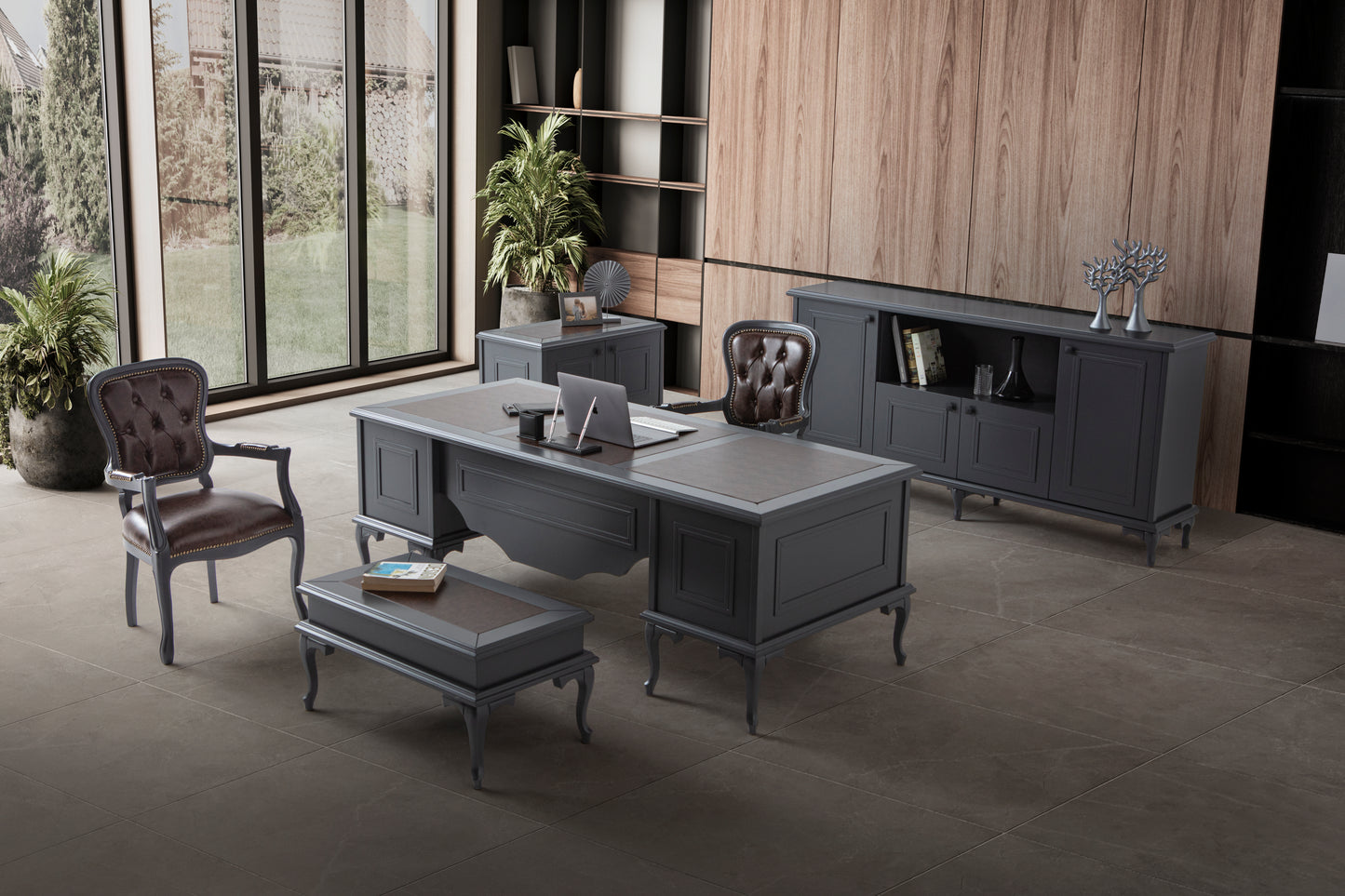 Classey Mobilya #DMN08 - Bego Gray Büro Takımı