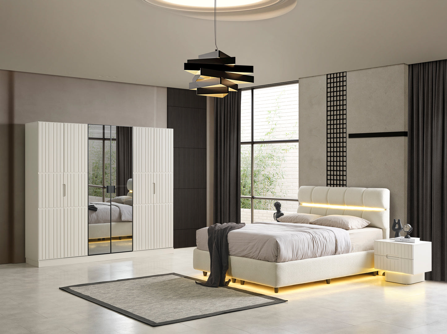 Classey Mobilya #HMST-KZ12 - Loft Yatak Odası