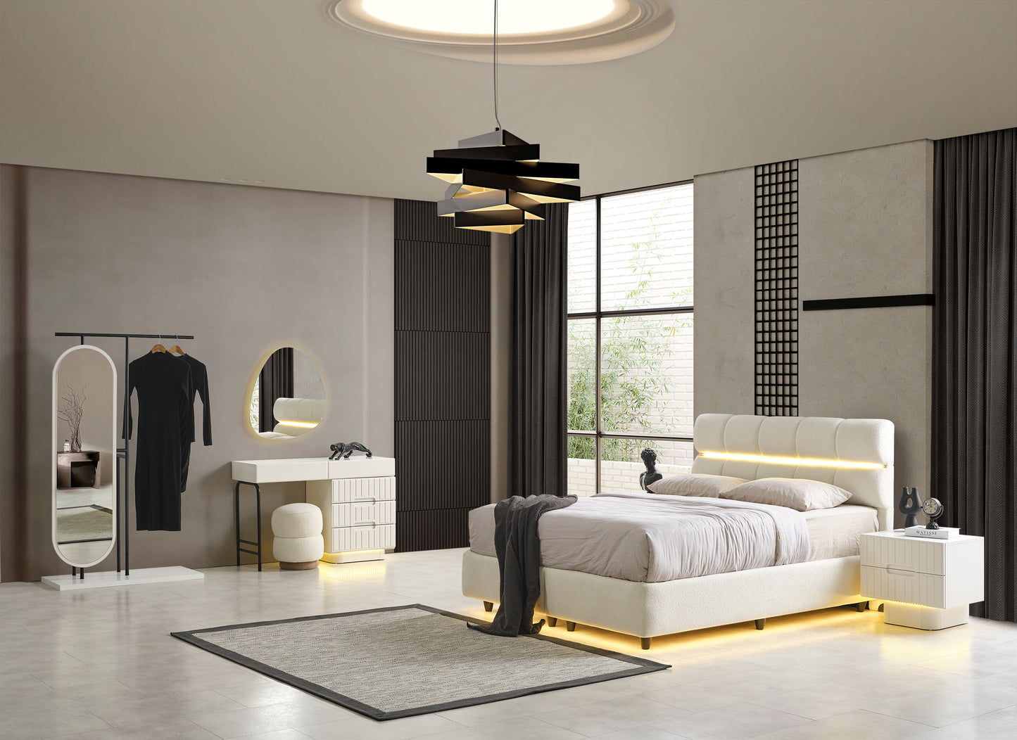 Classey Mobilya #HMST-KZ12 - Loft Yatak Odası