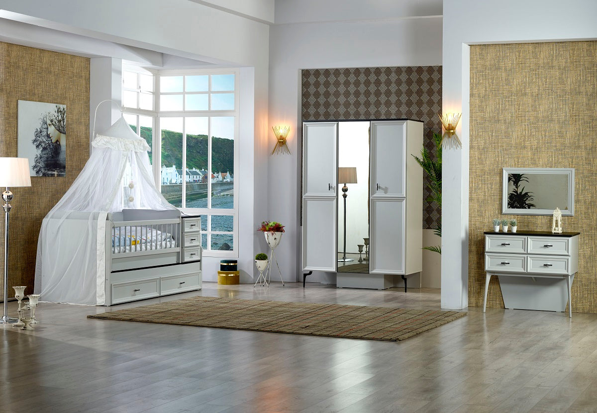 Classey Mobilya #EML21 - Zarif Beşik Sis Grisi Yenidoğan