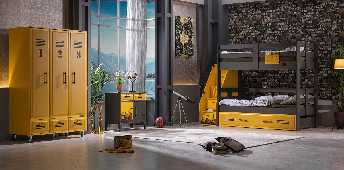 Classey Mobilya #EML19 - Tesla Sarı Genç Odası