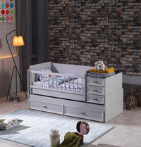 Classey Mobilya #EML21 - Zarif Beşik Sis Grisi Yenidoğan